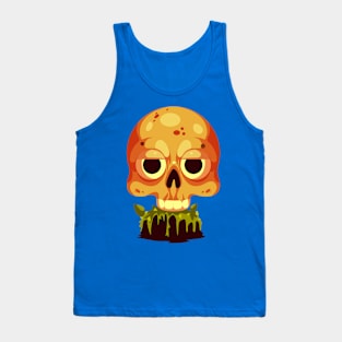 Skull Creepy Cartoon Illustration Tank Top